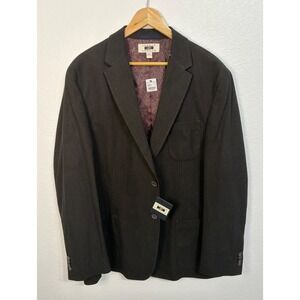 Joseph Abboud Men XXL Blazer Sport Coat Herringbone Brown Paisley Lining New